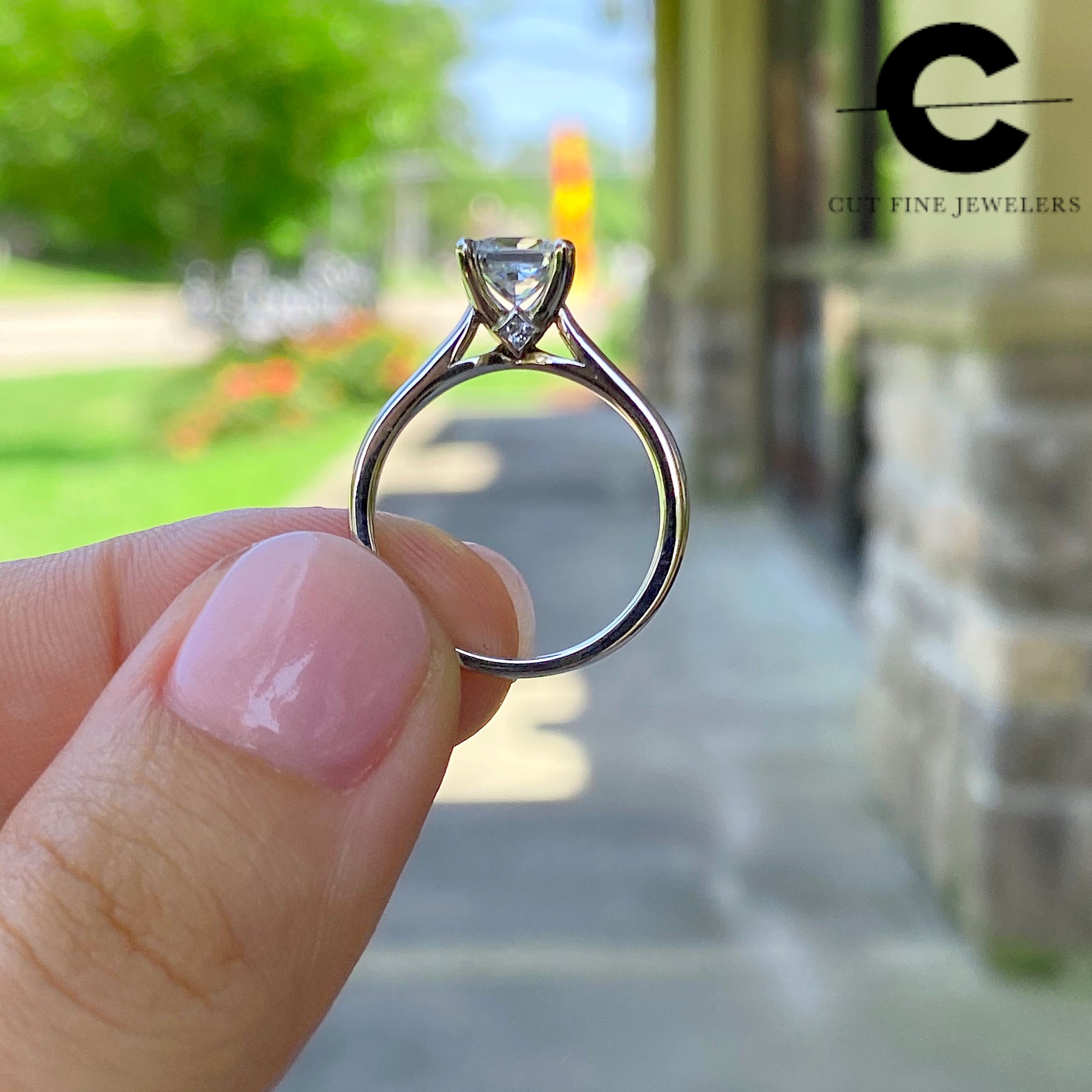 2 Ct Princess Cut Diamond Engagement Ring, Vintage Design Diamond Proposal  Ring, Millgrain Edged Band, Halo Diamond Ring W/ 14k White Gold - Etsy